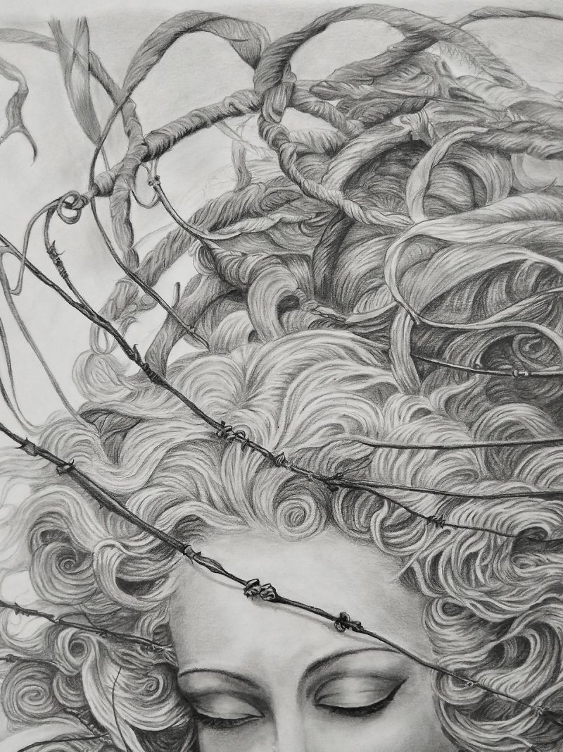 Silent Requiem Pencil on Paper, Dark Surrealism, Gothic Renaissance, Bound Angels Series, original artwork details Silent Requiem Pencil on Paper, Dark Surrealism, Gothic Renaissance, Bound Angels Series, original artwork details