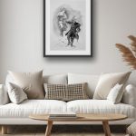 Pencil on Paper, Dark Surrealism, Gothic Renaissance, Bound Angels Series, original artwork lifestyle